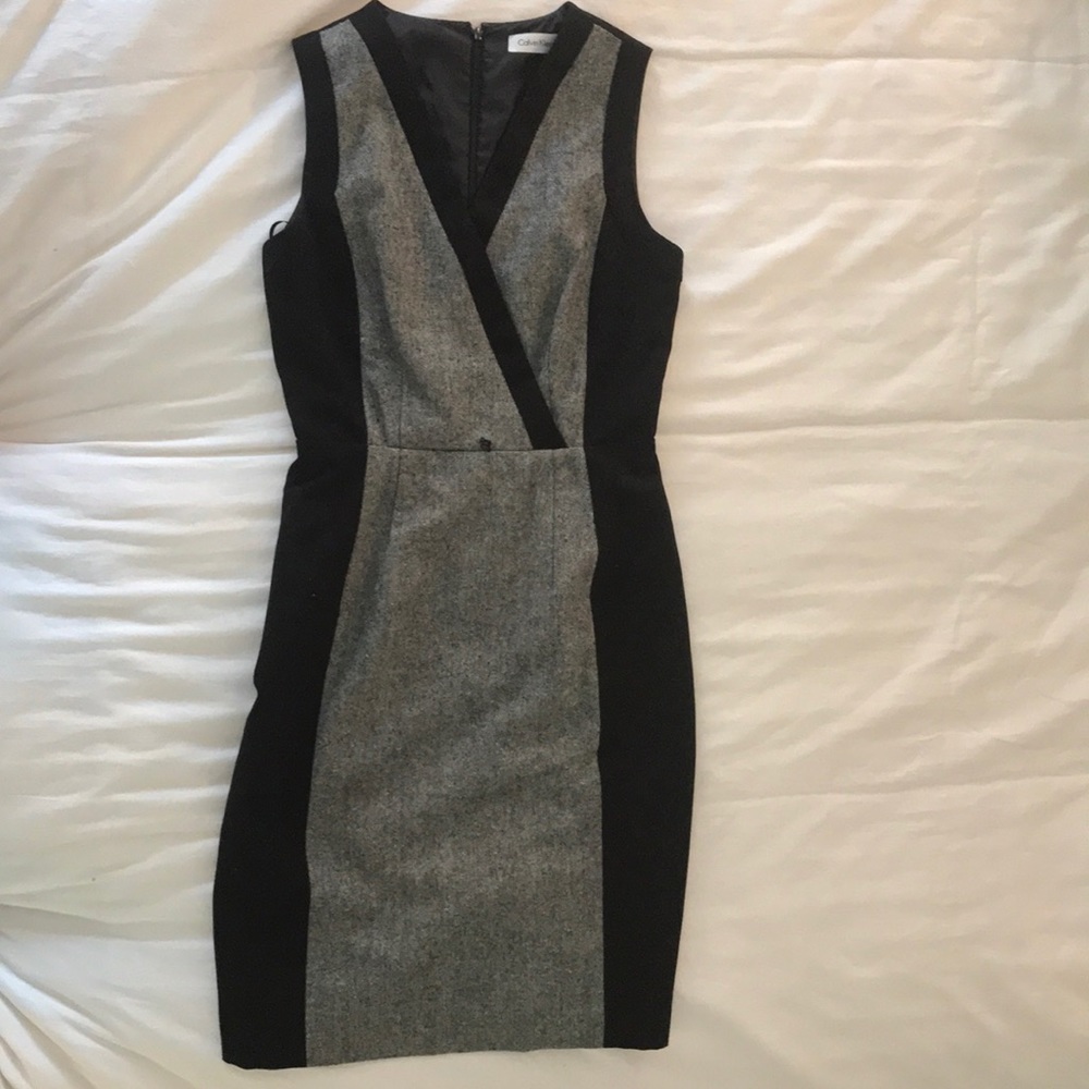 Calvin Klein Tweed Work Dress size 2P GUC